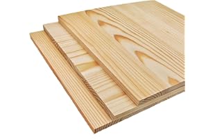 ANKTILY Unlackierte quadratische Holzblöcke zum Basteln, 25 x 25 x 1 cm, blanko, Kiefernholzbretter für Holzschnitzerei, DIY-Untersetzer, Malen und Brennen, 3 Stück