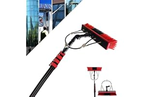 Spazzola per pannelli fotovoltaici12FT/3.6M pulizia fotovoltaico kit,Spazzola Telescopica Alimentata ad Acqua facile da installare Palo da 3.6 a 10.8mpulizia pannelli fotovoltaici Gguwug