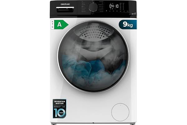 Cecotec Bolero Dresscode 9610 Inverter A. 2000W, 1400 tr/min, fonction vapeur, moteur Inverter Plus, 15 programmes, optimise le niveau d'eau et le temps de lavage