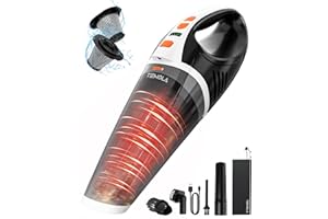 TEMOLA Handheld Vacuum Cleaner, Portable Car Vacuum Cleaner with Brushless Motor, 15000PA High Power Handheld Vacuum, 2-Speed Design Mini Vacuum with LED, Car Accessories for Car Home Cleaning