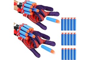 Aofentop Spider Shooter Toys Gifts - Web Shooters for Kids Super Hero Toys with Spider Gloves Launcher Wrist Toys Set 2 Kinds Soft Bullets for Boys Girls (1Pair)