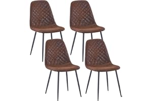 ‎JYMTOM JYMTOM Esszimmerstühle Wohnzimmerstuhl Sessel mit Rückenlehne Sessel Stuhl Scandinavian Vintage Künstlich aus künstlichem Wildleder mit Stahlbeinen in Schwarz (4, braun)