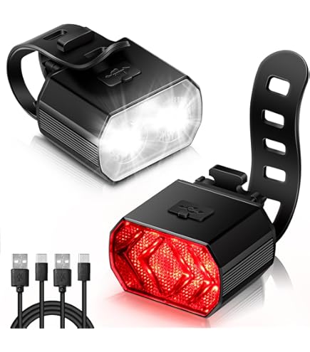 Ensemble De Lumières De Vélo Led Rechargeables Usb Phare Avant Et