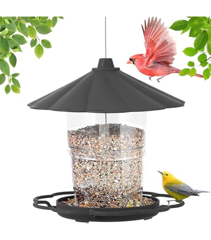 Mangiatoia Per Uccelli Selvatici Da Appendere - Trasparente, Impermeabile, Per Giardino - Foto 2