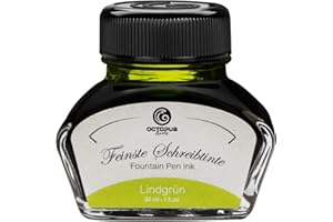 Octopus Fluids Fountain pen ink in ink glass,Writing ink for fountain pen, Fountain pen ink in Lime Green 30ml, inkpot, Calligraphy Ink