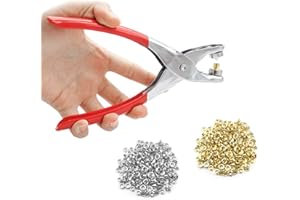 LURICO Occhiello Strumento Kit, 400 Pcs 6.2 inch Pinza Occhiellatrice, Grommet Kit Occhielli per Teloni, Strumento Grommet per Tendine Teloni Borse Scarpe Abbigliamento Cappello