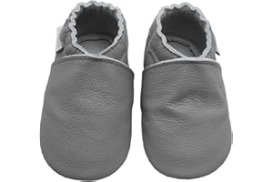 Bemesu Pantoufles en Cuir Chaussures rampantes pour bébés Pantoufles Filles et garçons Enfants Premiers Marcheurs en Cuir 0-24 Mois UE 18-24