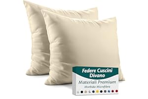 Flowen Federe Cuscini Divano 40x40 Set da 2 Copricuscini in Microfibra Fodere Lavabili e Resistenti 40 x 40 cm Tessuto 100% Poliestere Traspirante Anallergico Antiacaro Ideali per Arredo Casa