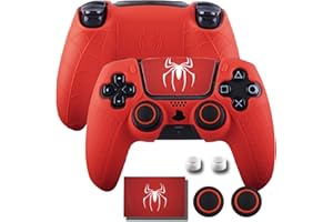 9CDeer Non-Slip Silicone Cover for PS5 Controller with Thumbstick Caps * 2 & Sticker * 1 Scarlet Spider