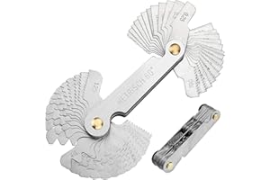 Voarge 1 Pieza Galgas de Roscas Herramienta Medicion, Herramienta Medición Roscas Acero Inoxidable,galgas reglaje valvulas para Medición Industrial, 52 Piezas Métricas +Imperial