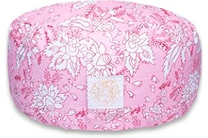 YOMANIS Cuscino da meditazione Zafu 31 cm rotondo 18 cm altezza seduta sociale & equo cotone biologico certificato Öko Tex Bioland farro spelz Demeter Mühle Yoga cuscino da viaggio con bastone