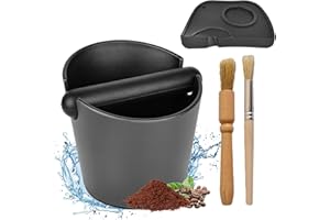 Boîte à frapper pour porte-filtre Knock Box : Nizirioo - Boîte à frapper pour porte-filtre - Avec dosette et brosse pour marc de café, machine à café