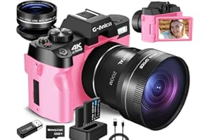G-ANICA G-Digital Appareil Photo numérique 4K pour la Photographie vlogging 48mp pour Youtube avec WiFi Compact à écran pivotant 180° avec Flash Appareil Photo de Voyage Zoom numérique