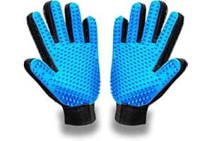 AOOTUERL Haustier-Beauty-Handschuhe, effiziente Tierhaarentfernung, Massagewerkzeug, geeignet für Katzen, und Hundehaar-Reinigungshandschuhe, 2-Stücke für Linke und rechte Hände