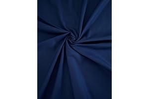 Novato Textiles Plain Polycotton Fabric Dress Craft Material 44" Wide Available in 8 Colours (Navy Blue, 2 Meter)