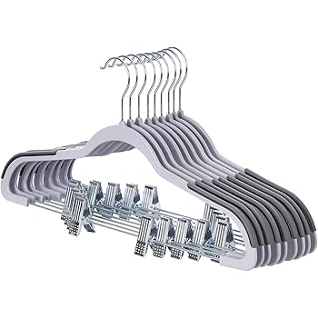 trousers songmics thickness hangers slip saving clips duty cm heavy plastic non pack premium space swivel skirts hook pants grey