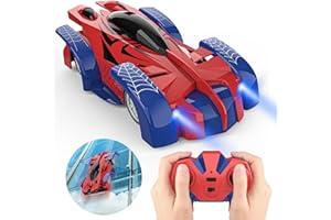 MIERYD Voiture Télécommandée d'Escalade Murale RC Drift Car, Course 2.4GHz Rotation à 360 Degrés, Jeu Extérieur Intérieur Cadeau Garçons Filles 3-9 Ans