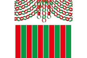 CHRORINE 600 Pcs Merry Christmas Paper Chains Red and Green Color Paper Strips for Holiday Party Decorations DIY Crafts Supplies (Red Green, 1 x 7.08 inches)
