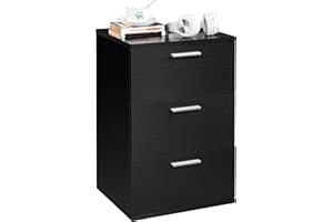 ‎YAHEETECH Yaheetech Nachttisch Nachtschrank mit 3 Schubladen Moderne Nachtkommode Beistelltisch Nachtkasten für Boxspringbett, 40 × 35 × 60,5 cm