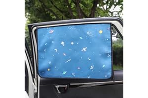 Magnet Sun Shade Cortina de Parasol magnética para Ventana Lateral de Coche Sol Sombra Cortina para bebés y niños – Protector de Parasol (Be-Space Travel)