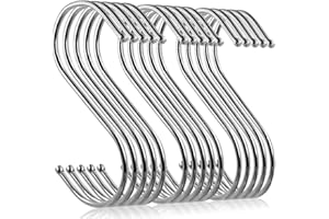 SENHAI 15er S-Haken aus Edelstahl, rostfrei und korrosionsfrei, 4.7"S-förmige Haken in der Küche Badezimmer Schlafzimmer Wohnzimmer Büro