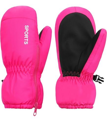JNUYISW Skihandschoenen voor kinderen, waterdichte wanten, warme winterhandschoenen, outdoor, winddicht, sport, sneeuwhandschoenen, voor 2-10 jaar, jongens en meisjes, hardlopen, skiën, snowboarden
