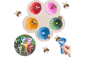 FOHYLOY Bienen Insekten Trinkbecher, Bunter Bienenbecher für den Garten, Bienen brauchen sichere Orte zum Trinken, Bienenbecher für durstige Bestäuber für den Garten (A)