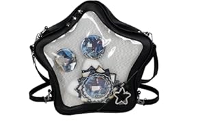 Homvik Star Ita Sac à dos mignon et esthétique avec insert Ita Sac à main bandoulière en cuir PU pour femmes et filles Noir, Noir , M