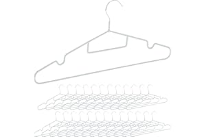 ‎RELAXDAYS Relaxdays Wieszak na ubrania, zestaw 24 szt., antypoślizgowe, gumowane, nacięcia, wieszak na krawaty, wieszak na krawaty, oszczędność miejsca, jasnoszary