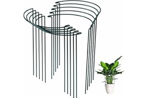 Pflanzenstütze Ringkäfige, SproutMaven 10 Stück 25x40cm Metall Halbrunde Garten Pflanzenhalter Blumenstütze Pflanzenstütze für Topfpflanzen, Tomaten, Gemüse, Rose, Pfingstrose