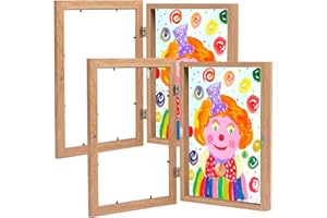 DMKYDM Cadre photo A4 pliable pour les dessins d'enfants, cadre photo pliable en acrylique pour enfants, pour afficher ou accrocher les œuvres d'art de vos enfants