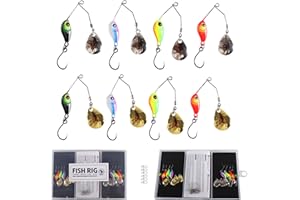 RIGGED & READY TRAVEL FISHING - Fish Rig Premium Spinners and Spoons - Barbless Fishing Lures Set – 100% Barbless & Fishing Lure's Set - Classic Designs