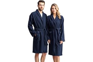 BOSKIMO Peignoir de Bain Unisexe 100% Coton OEKO-TEX – Robe de Chambre pour Homme et Femme – Éponge Américaine – Doux et Super Absorbant