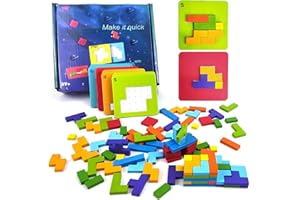 Jastown Tetris Tangram De Madera Infantil,Rompecabezas Niños,Puzzle Madera,Tetris Juegos Montessori 4 5 6 Años,Regalo Juegos Educativos Niños 4 Años,Juegos Niños 5 Años