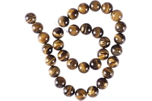 Healifty 37stücke Natürliche Runde Tigerauge Perlen Ab-qualität Für Schmuckherstellung Lose Steinperlen Für Armbänder Halsketten Und Kreative Projekte