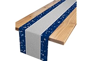 ‎XINVERY Tischdeko Geburtstag Blau Silber,Tischläufer Geburtstag Deko Happy Birthday Tischläufer Tischdecke für Kinder Mädchen Jungen Geburtstag Party Dekoration 180 x 35cm