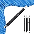 BEADNOVA Bed Sheet Straps 4 Pcs Bed Sheet Holders Fitted Sheet Clips Adjustable Sheet Suspenders Mattress Fasteners Gripper Corner Clips for Bed Mattress Cover Fitted Bed Sheets Sofa Cushion