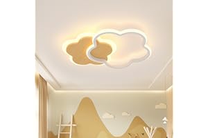 AOLED LED Deckenleuchte Kinderzimmer Deckenlampe Blumenform Bambus Deckenbeleuchtung 27W Dimmbar mit Fernbedienung Deckenleuchten für Kinder Schlafzimmerlampe Babyzimmer Mit Nachtlichtfunktion 40cm