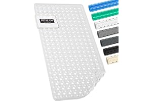 HITSLAM Tappetino Vasca Antiscivolo da Bagno, 89 x 40cm Lungo Tappetino Doccia Antiscivolo Senza BPA, Resistente alla Muffa e Lavabile in Lavatrice Tappetino Bagno, Morbido al Piede, Trasparente