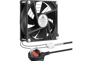 GDSTIME 92mm Computer Fan 220V 92mm x 25mm 240V PC Cooling Fan EC AC Axial Brushless Cooling with AC Plug For Server Cabinet Ventilation Replacement
