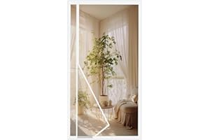 MAGICDOOR Fibreglass Magnetic Screen Door, 175x205cm Side Opening ANI-Mosquito Net for Fly Screen Windows, Fine Mesh, with Powerful Magnets, Door Curtain for Living Room Patio Kitchen-White