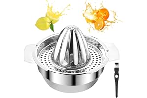 ZISHAN Lemon Squeezers, 1 pcs Citrus Juicer and 1 pcs Small Cleaning Brush, Manual Lemon Juicer Robust Orange Squeezer, for Citrus Fruits Lemon Orange Grapefruit Lime