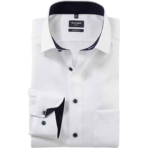 Camisa Elegante De Manga Larga Para Hombre Azul Oscuro 0939 AZUL