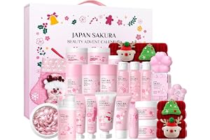 LAIKOU Sakura Beauty Adventskalender 2026 kvinnor | 24-delad Sakura ansiktsvård set damer, julklapp för kvinnor flickor & ton