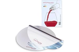 DROPSAVER® Versatore per Vino | Ausilio Antigoccia per Vino e Spumante | Riutilizzabile in Pellicola Pet | Argento | Set 10 Pezzi, Made in Germany