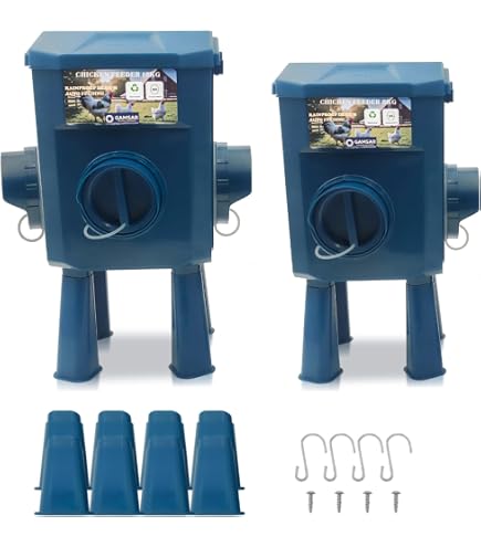 Mangiatoia per Galline 35x20x63 cm Capienza 23kg in Acciaio Zincato
