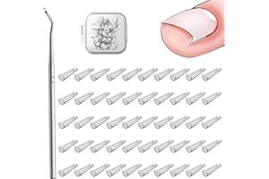 Kabwea Juego de 50 uñas encarnadas para corregir las uñas encarnadas sin dolor, tiras alisadoras de uñas con pinzas