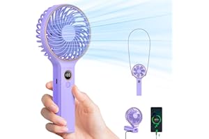SWEETFULL Handventilator, 5000 mAh, tragbarer Mini-Ventilator, kleiner persönlicher Ventilator mit Backup-Stromversorgung, Schreibtischventilator, Handventilator, wiederaufladbar, Büro, Outdoor