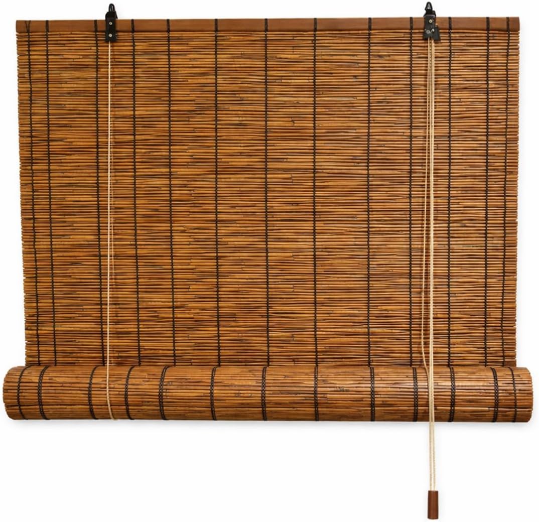 Acomoda Textil – Persiana Enrollable de Bambú Natural para Puertas y Ventanas Decorativa Marrón. Estor Ajustable de Ocultación para Exterior e Interior Protector de Fácil Instalación. (150x220 cm)