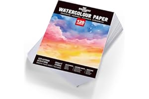STATIONERY ISLAND Carta Acquerello 300g, 120 Fogli Per Acquerello, Album Da Disegno Professionale, 5"x7" Carta Per Acquerello, Ideale Per Pittura E Disegno Con Acquarello